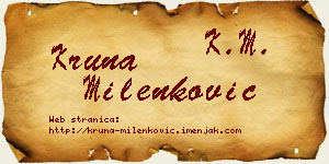 Kruna Milenković vizit kartica